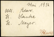 Aufzeichnungen von Heer-Mitgliedern im Mai 1916 mit Namen und Rang