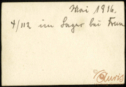 Notiz über die Heerestätigkeiten im Mai 1916, 4/112 im Lager bei Feuern