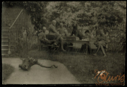Soldaten der Heer entspannen in der Natur bei einem Treffen auf einer Wiese