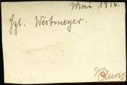 Handgeschriebene Notiz von Lt. Westmeyer aus dem Jahr 1916