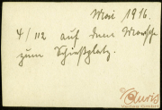 Notizen aus dem Heer im Mai 1916 mit Bezug auf einen Ort