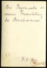 Notizen zur Feuerstellung der Heerstreitkräfte während Regenwetter im August 1916