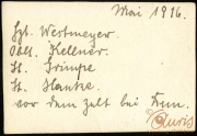 Notizen über die Heerangehörigen im Mai 1916