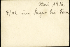 Notiz über die Heerestätigkeiten im Mai 1916, 4/112 im Lager bei Feuern