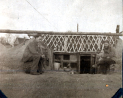 Historisches Foto von Artilleristen während des Ersten Weltkriegs