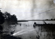 Fischfang am See während des Ersten Weltkriegs