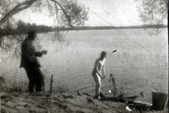 Fischfang am See während des Ersten Weltkriegs