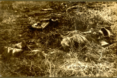 Überreste eines Soldaten im Feld während des Ersten Weltkriegs