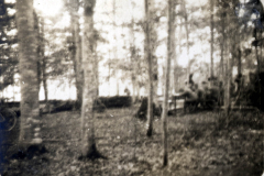 Historische Zusammenkunft im Wald mit Soldaten der Heer um 1940