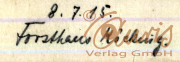 Dokumentation eines Eintrags über Frostaus König am 8. Juli 1915 in einem Notizbuch