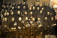 Soldaten des III. Bataillons IV Thüring. Infanterie-Regiment 72 versammeln sich zur Feier im Jahr 1914