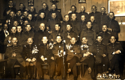 Soldaten des III. Bataillons IV Thüring. Infanterie-Regiment 72 versammeln sich zur Feier im Jahr 1914
