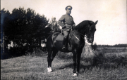 Offizier des III. Bataillons des IV. Thüringischen Infanterie-Regiments 72 auf dem Pferd während des Ersten Weltkriegs