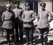 Portrait von vier Soldaten des III. Batl. IV Thüring. Inf. Regt. 72 während des Ersten Weltkriegs