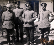 Portrait von vier Soldaten des III. Batl. IV Thüring. Inf. Regt. 72 während des Ersten Weltkriegs