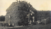 Hochstapeln von Heu durch das III. Bataillon des IV. Thüringischen Infanterie-Regiments 72 im ländlichen Deutschland