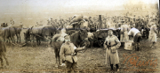 Soldaten des III. Bataillons des IV. Thüringer Infanterie-Regiments 72 beim Lagerleben während des Ersten Weltkriegs