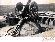 Dreifaches Bataillon der vierten Thüringer Infanterie Regiment 72 mit Geschützstellung im ersten Weltkrieg