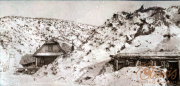 Militärische Szene des III. Bataillons IV Thüringischen Infanterie-Regiments 72 auf verschneiter Landschaft