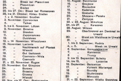 Quartierliste des Res.-San.-Komp. 49 für das Jahr 1914 bis 1916 mit militärischen Standorten und Einsatzdaten