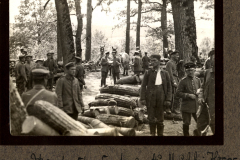 Soldaten beim Holzsammeln im Wald im Jahr 1917