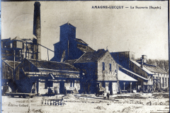 Zuckerfabrik in Amagne-Lucquy - Fassade der industriellen Anlage im Ersten Weltkrieg