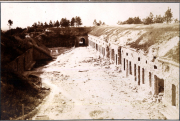 Innenansicht eines zerstörten französischen Forts im Ersten Weltkrieg