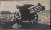 Zerstörtes deutsches Geschütz in der Westfront nach Rohrkrepierer