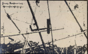 Französische Drahtverhau-Sperren aus der Luft fotografiert