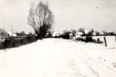 Winterliche Dorfansicht in Frankreich w?hrend des Ersten Weltkriegs