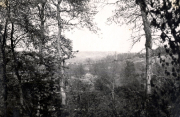 Waldlandschaft mit Blick ins Tal während des Ersten Weltkriegs in Frankreich