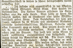 Zeitungsartikel über die Zustände in der Ukraine während der bolschewistischen Herrschaft