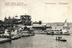 Postkarte Sewastopol - Sommertheater und Badehaus am Hafen