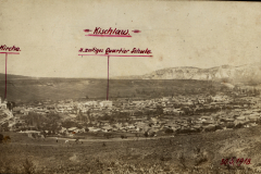 Panoramaansicht der Stadt Kischlaw auf der Krim mit Kirche und zeitweiligem Quartier der Schule, 30.5.1918