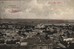 Postkarte von Feodosia auf der Krim mit Gesamtansicht der Stadt und Hafen, Juli 1918