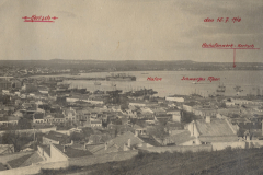 Stadtansicht von Kertsch mit Hafen und Schwarzem Meer am 15. Juli 1918