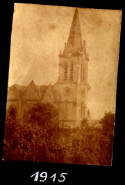 Kirche in Thiescourt bei Noyon, Nordfrankreich 1915