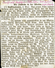 Zeitungsartikel über die Zustände in der Ukraine während der bolschewistischen Herrschaft