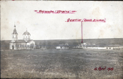 Woynowka (Ukraine) - Quartier mit orthodoxer Kirche, 15. April 1918