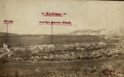Panoramaansicht der Stadt Kischlaw auf der Krim mit Kirche und zeitweiligem Quartier der Schule, 30.5.1918