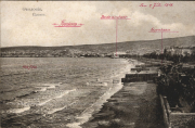 Feodosia auf der Krim mit Hafen und Badeanstalt, Juli 1918