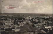 Postkarte von Feodosia auf der Krim mit Gesamtansicht der Stadt und Hafen, Juli 1918