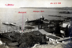 Stadtansicht von Kertsch am Schwarzen Meer mit Boulevard und Seebrücke am 15. April 1918