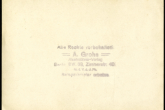Rückseite einer Postkarte des Illustrations-Verlags A. Grohe, Berlin
