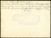 Rückseite einer Postkarte mit handschriftlichem Text und Verlagsstempel A. Groß Berlin