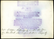Rückseite einer Postkarte des A. Groß Illustrationsverlags Berlin mit Copyright-Vermerk Nr. 1411