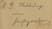 Handschriftliche Notizen über eine unbekannte Person und ihren Aufenthalt im Schwiegermuttergarten im späten 19. Jahrhundert