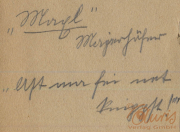 Handschriftliche Notizen eines kreativen Geistes mit schwungvollen Gedanken und Ideen auf französischem Papier