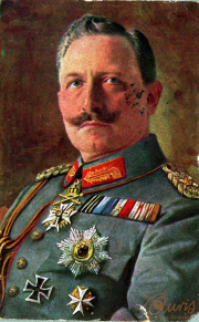 Porträt eines militärischen Führers im historischen Kontext, umgeben von Auszeichnungen und Tradition