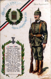 Einblick in das Leben und die Traditionen des Reserve-Infanterie-Regiments 261 während des Ersten Weltkriegs